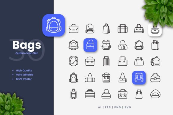 Bags Icons: Clean Graphics for Brand Marketing