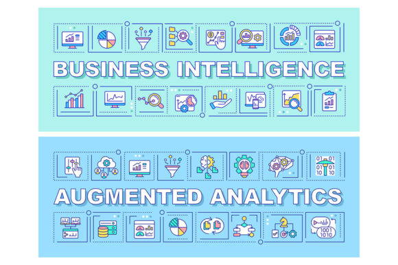 Business Intelligence Word Banner Set Graphics Review