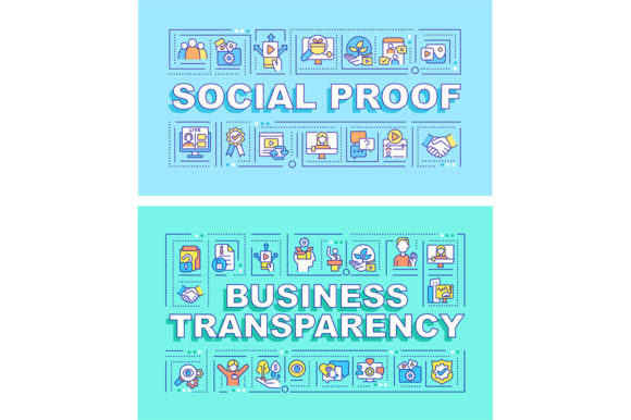 Business Transparency Word Banner Set: Graphics Review