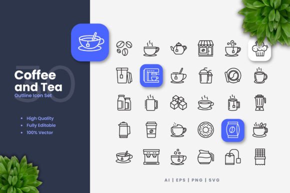 Coffee and Tea Icons: Graphics for Brand Marketing