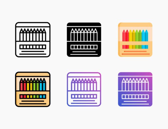 Color Pencils Icon: Graphics & Icons for Crafters