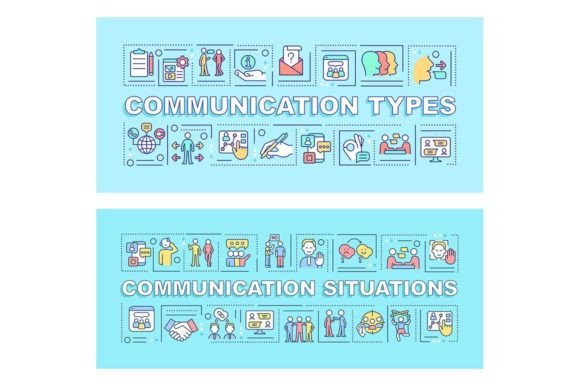 Communication Types Word Concepts Banner Graphics Review