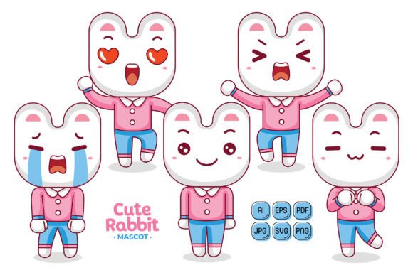 Cute Rabbit Mascot Graphics & Illustrations Review
