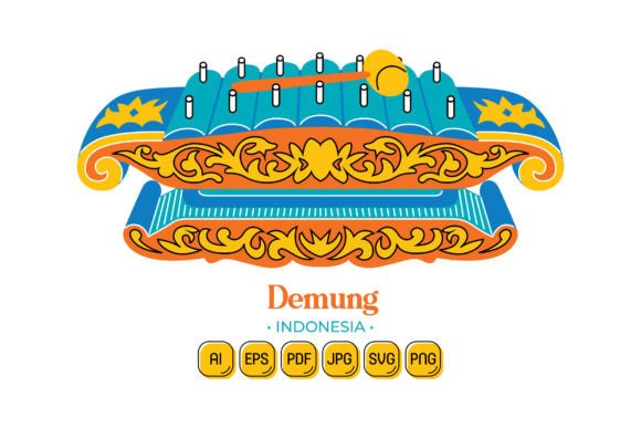 Demung Gamelan Graphics: Flat Illustrations for Editorial