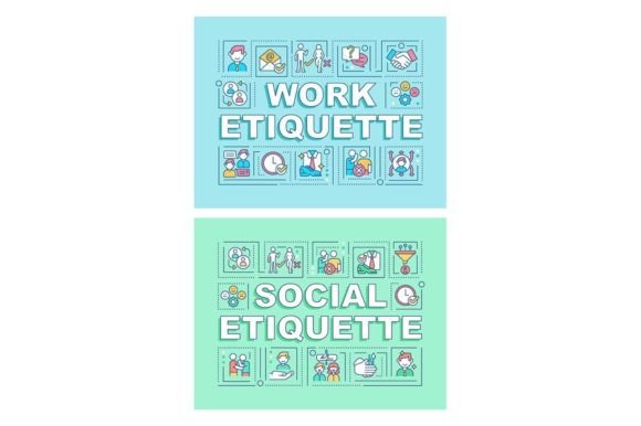 Etiquette Word Concepts Banner Set: Graphics & Templates Review