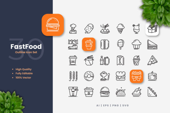 Fast Food Icons: Graphics for Modern Branding
