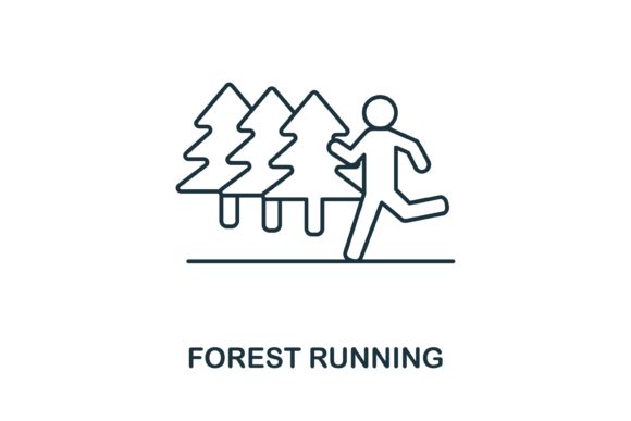 Forest Running Icon: A Versatile Emblem for Embroidery