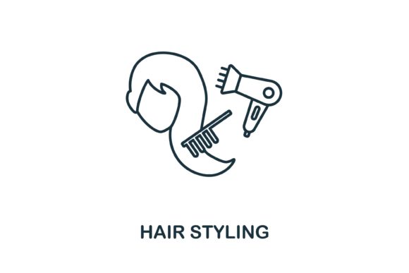 Hair Styling Icon: A Versatile Graphic for Creative Sellers