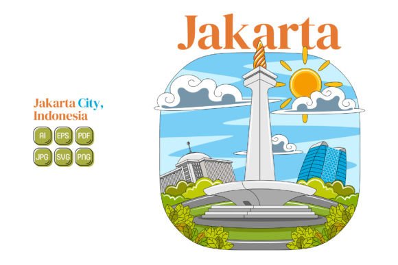 Jakarta City Vector Illustration: Graphics for Crafters