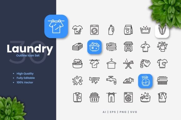 Laundry Icons: Graphics for Digital Products