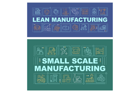 Lean Manufacturing Word Concepts Banners: Graphics Review