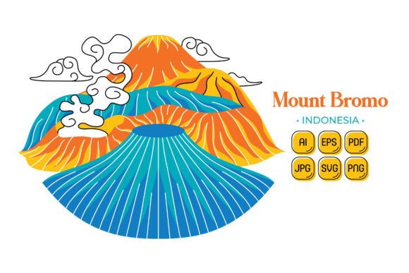 Mount Bromo Graphics: Flat Design Illustrations Review