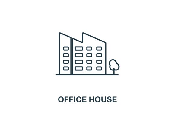 Office House Icon: A Versatile Graphic for Digital Sellers