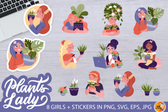 Plant Lady Bundle Graphics for Crafts Branding