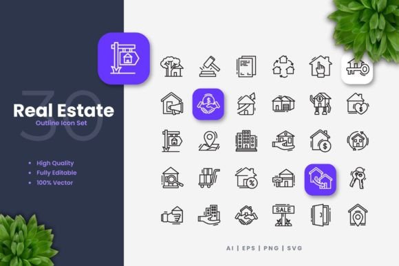 Real Estate Icons: Graphics Review for Client Projects