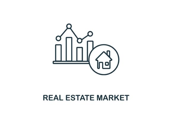 Real Estate Market Icon: A Versatile Graphics Asset