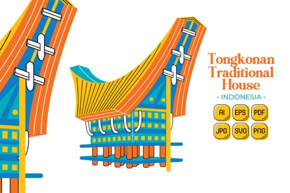 Tongkonan House Graphics: Vector Illustrations for Branding