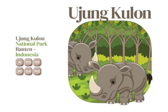 Ujung Kulon National Park Vector: Editorial Graphics Review