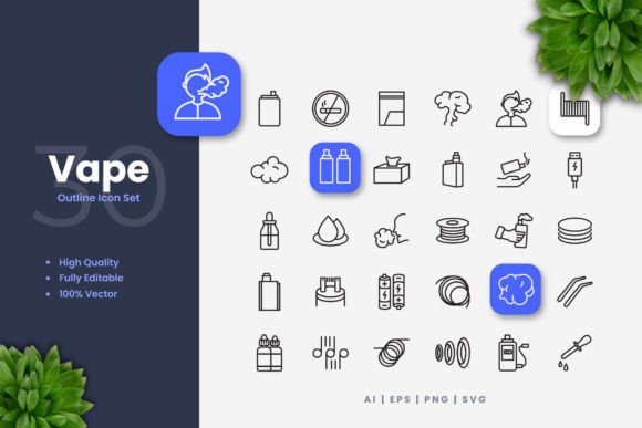 Vape Icons: Clean Graphics for Modern Branding