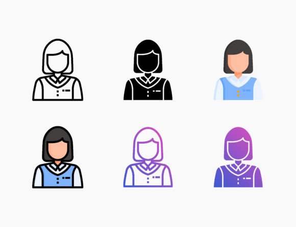 Women Student Icon: Graphics for Editorial Content